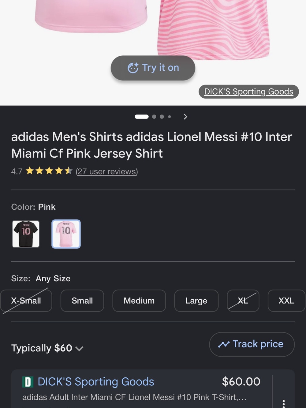 Adidas Men’s Messi #10 Inter Miami Fan T-Shirt - Picture 6 of 6